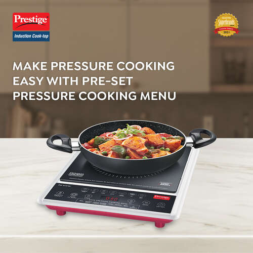 Prestige PIC 31.0 V4 Induction Cooktop 2000 W with Automatic Whistle Counter and Auto Pressure Cook Mode (Black)