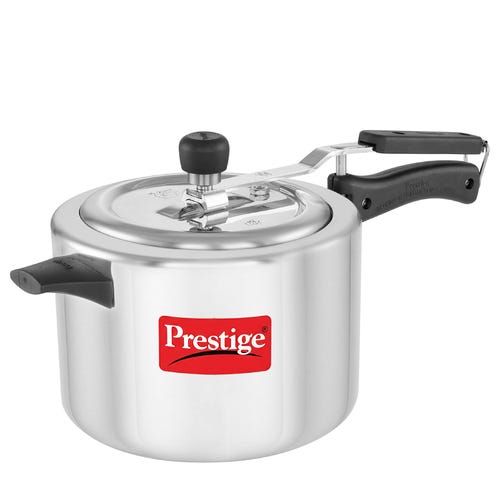 Prestige Nakshatra Plus Svachh Aluminium Spillage Control Pressure Cooker (Silver) 5 L