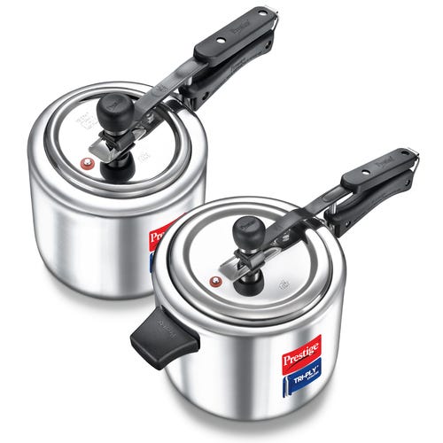Prestige Tri-Ply Svachh Inner Lid Pressure Cooker Combi Pack