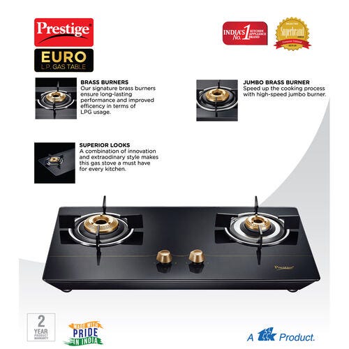 Prestige Euro L.P. Glass Top Gas Stove
