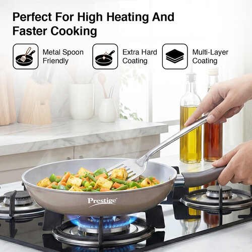 Prestige Ceraglide Duo Ceramic Coating Non Stick Aluminium Cookware Fry Pan Dia 26 cm (2.0 Litre)