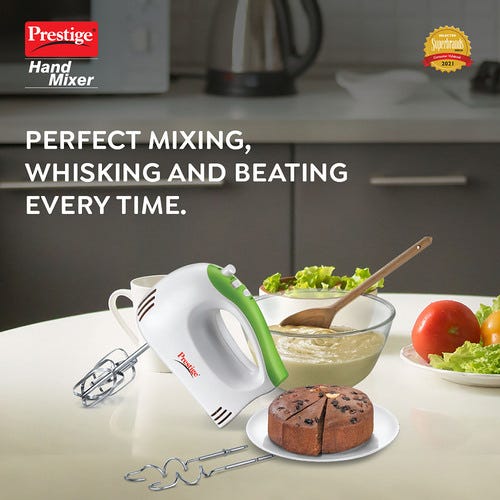 Prestige PHM 1.0 300-Watt Hand Blender with One Touch Turbo Button (Green White)