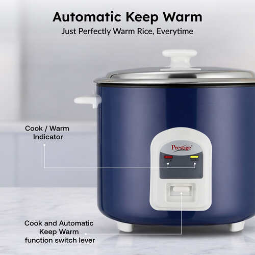 Prestige Electric Rice Cooker - Cute 2.8-2 SS (2.8 L Open Type, with Stainless Steel Cooking Pan - 2 Unit)