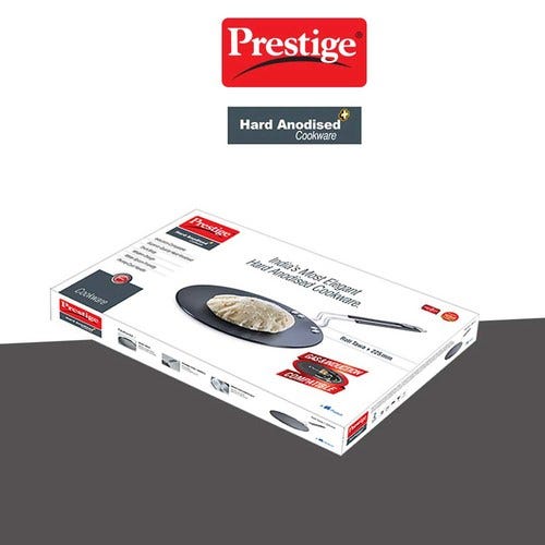 Prestige Hard Anodised Plus Roti Tawa (Black) | Gas and Induction Compatible | Thick Body | Perma Cool Handle