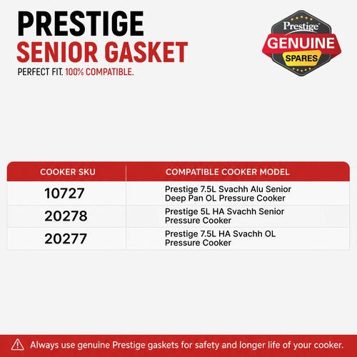 Prestige Aluminium Senior Pressure Cooker Gasket