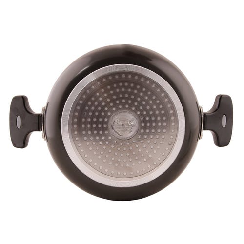 Prestige Hard Anodised Plus Saute Pan with Glass Lid, Black