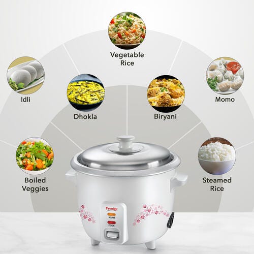 Prestige Delight PRWO Rice Cooker with Close Fit Lid (Off-white)