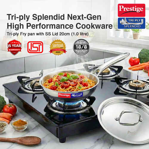 Prestige Tri Ply Splendid Fry Pan With SS Lid