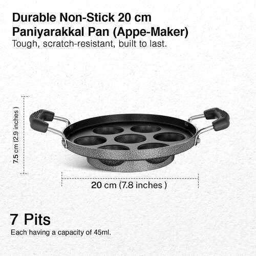 Prestige Omega Select Plus Teflon Coating Residue-free Cooking Round Base Paniyarakkal (Black)