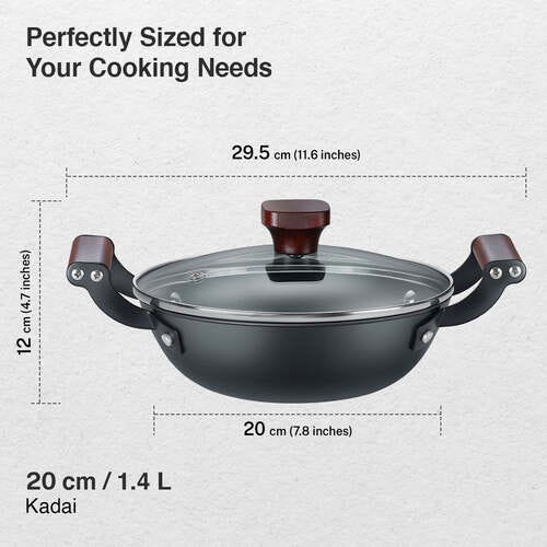 Prestige Castlite Patterned Enamel Coated Cast Iron Kadai | High Heat Retention, Rust-Proof | Gas & Induction Compatible | Low-Oil Cooking | Stay-Cool Handles | Easy Clean | 15Y Warranty