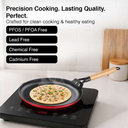 Prestige Castlite Enamel Coated Lightweight Cast Iron Omni Tawa 28cm | High Heat Retention, Rust-Proof | Gas & Induction Compatible | Low-Oil Cooking | Stay-Cool Handle | Easy Clean | 15Y Warranty