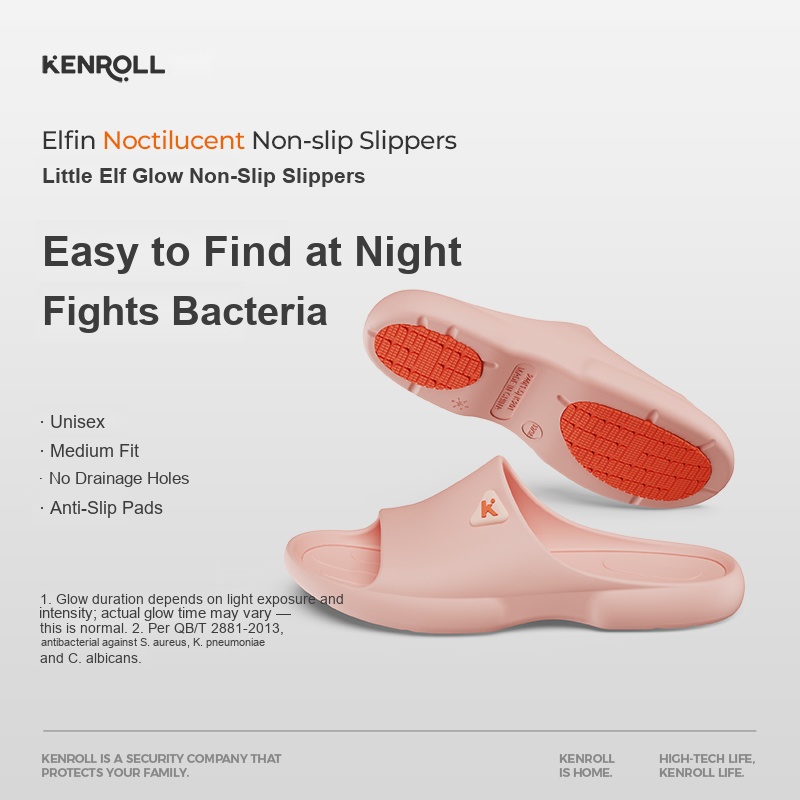 KENROLL K201 Non Slip Glow in dark Anti Bacterial Slippers (Elderly, Pregnant)