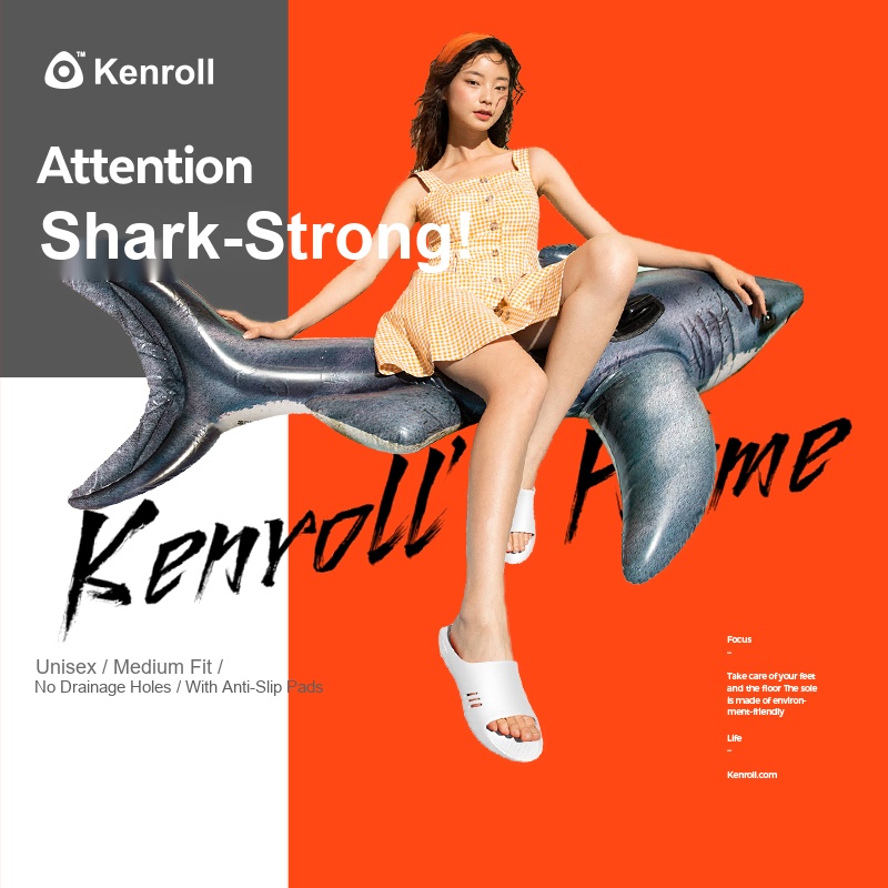 KENROLL K203 Non Slip Anti Bacterial Thick Sole Shark Slides