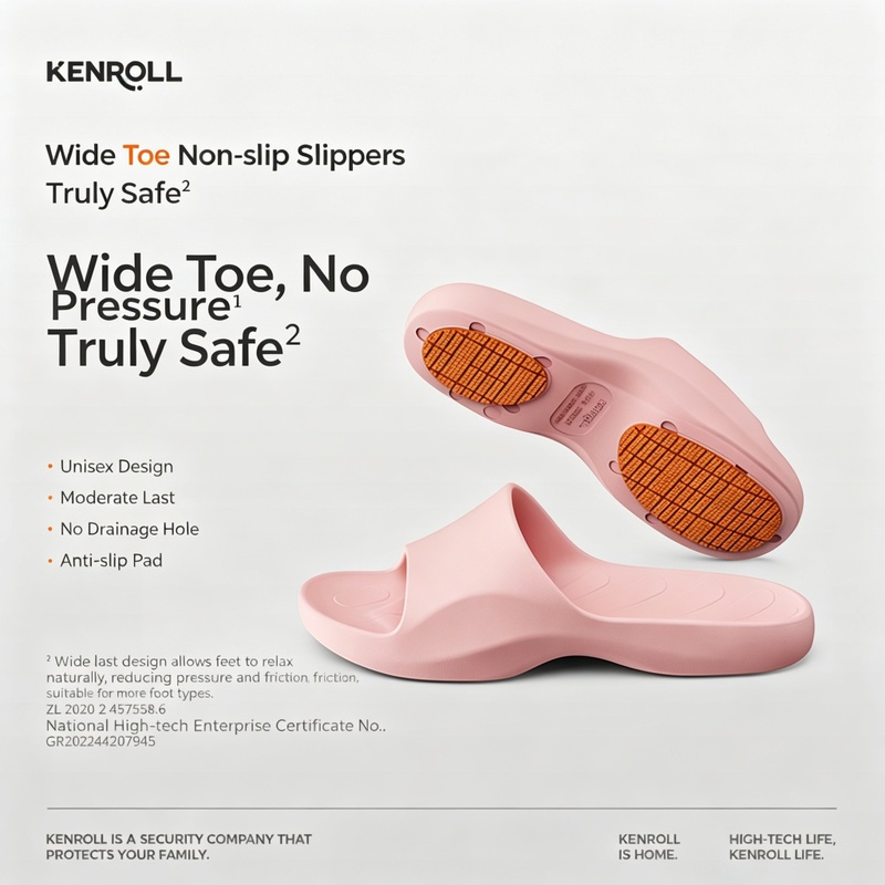 KENROLL K277 Non Slip Wide Fit Thick Sole Slippers (Couples)