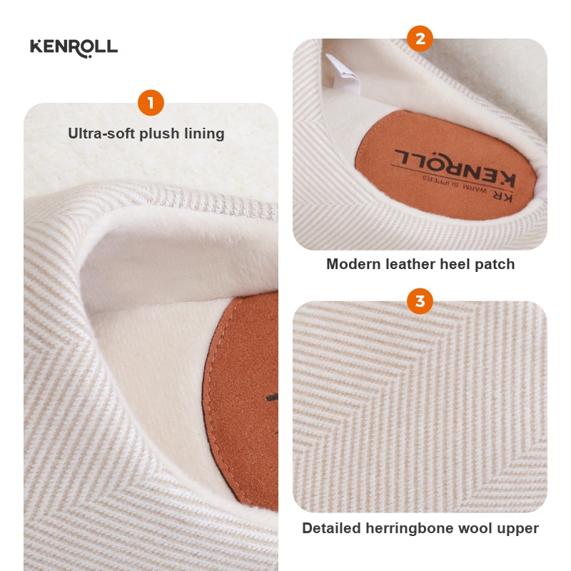 KENROLL K680 484 Series Plush Lined Thick Sole Slippers (Couples, Winter)
