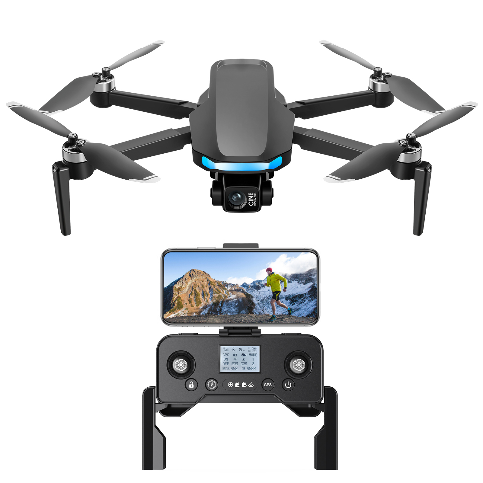 Droace AIR 7 3-axis EIS-stabilised gimbal drone