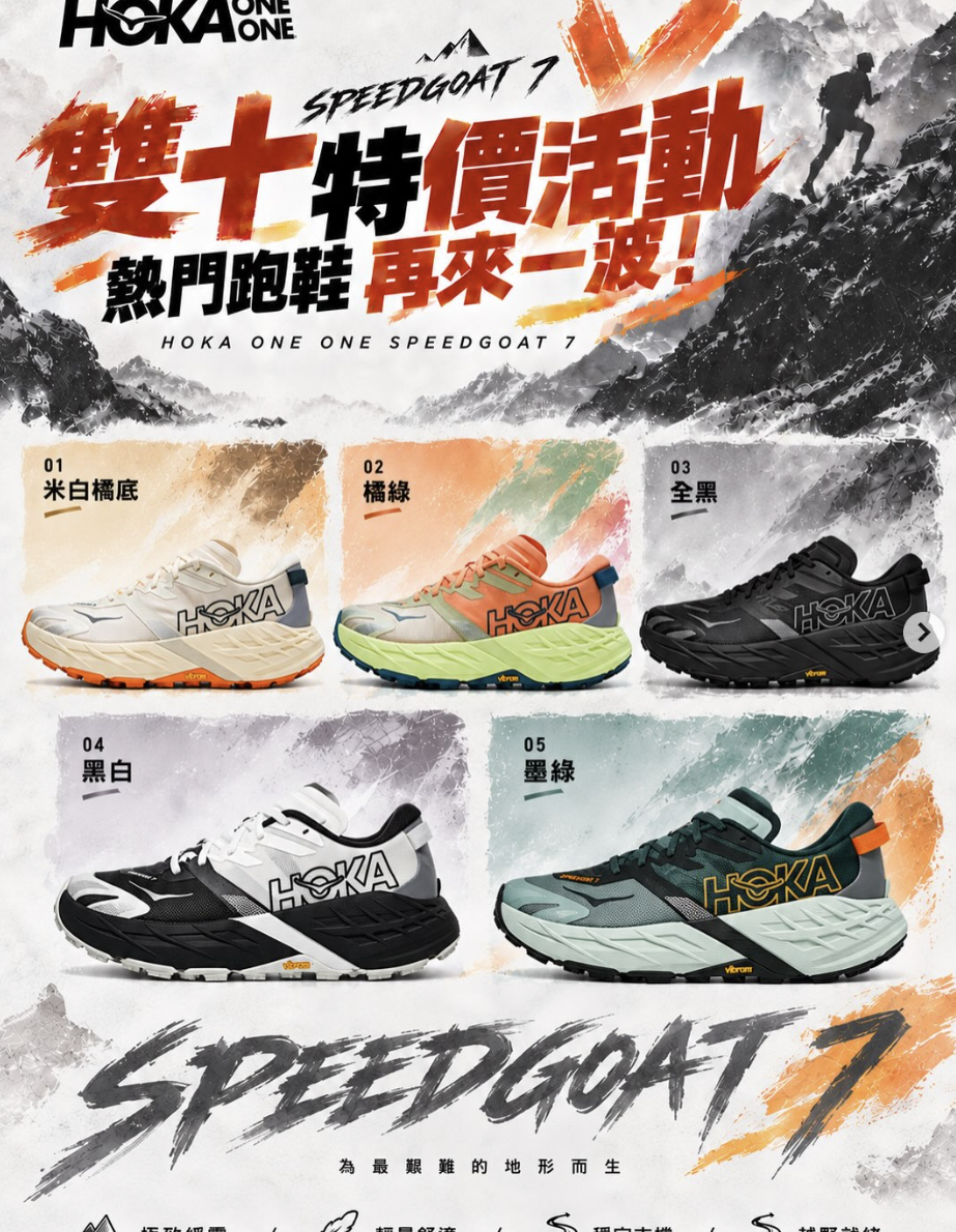HOKA ONE ONE SPEEDGOAT 7 （尺碼需偏大半）