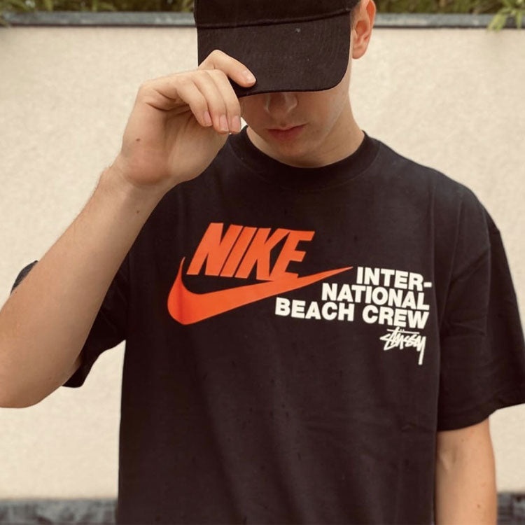 Stüssy Stussy x Nike US Edition Crossover Alphabet Logo Sports Short Sleeve Unisex Black DD3070-010 | REVERSIBLE