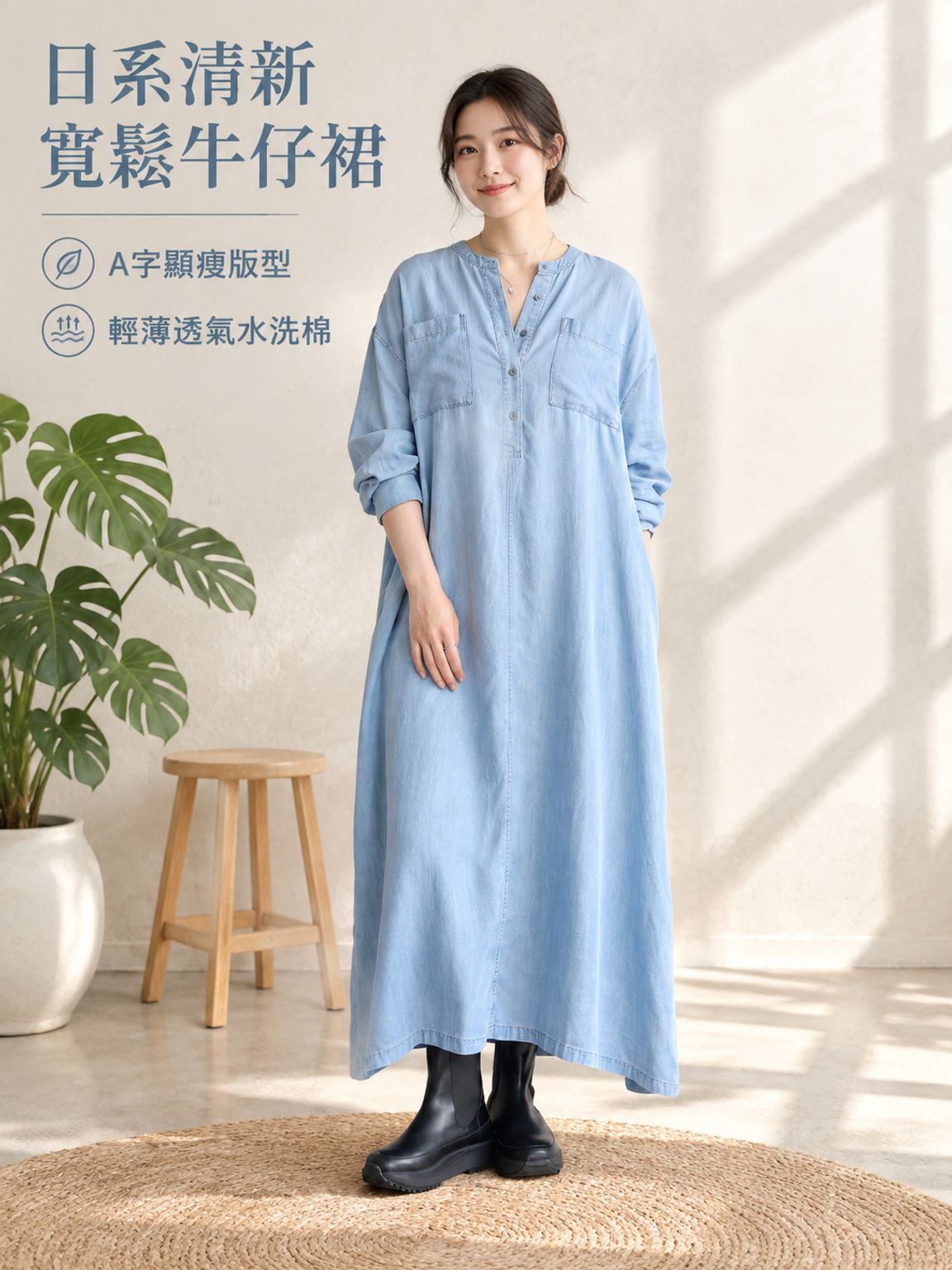 牛仔連身裙