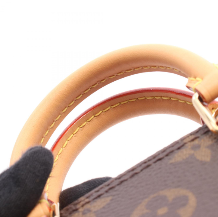 ルイ・ヴィトン LOUIS VUITTON ナノアルマ モノグラム ハンドバッグ バッグ PVCコーティングキャンバス レザー レディース ブラウン系 M82717