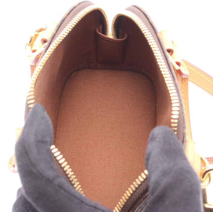 ルイ・ヴィトン LOUIS VUITTON ナノアルマ モノグラム ハンドバッグ バッグ PVCコーティングキャンバス レザー レディース ブラウン系 M82717