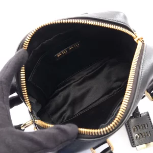 ミュウ ミュウ Miu Miu MATELASSE マテラッセ 2WAY ハンドバッグ バッグ レザー ブラック系 5BB123 
