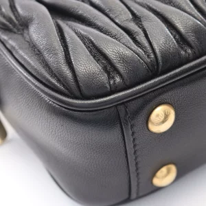 ミュウ ミュウ Miu Miu MATELASSE マテラッセ 2WAY ハンドバッグ バッグ レザー ブラック系 5BB123 