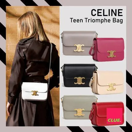 CELINE★トリオンフ クロスボディバッグ ティーン シャイニー-BRAND OFF