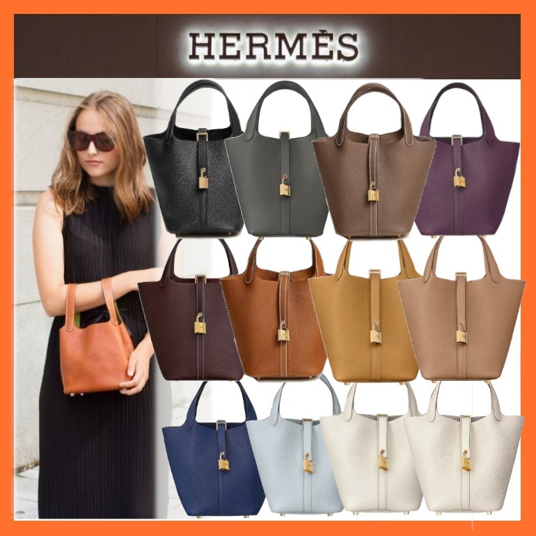 HERMES エルメス ピコタン PM ブラック トリヨン 18*18*13CM-BRAND OFF