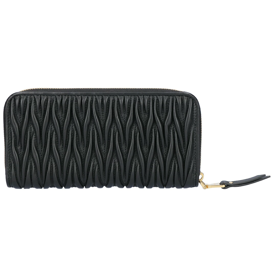 ミュウミュウ MIUMIU 長財布 ラウンド財布 MATELASSE マトラッセ マテラッセ 5ML506 AFPP F0002 NERO ラージ ナッパレザー ウォレット