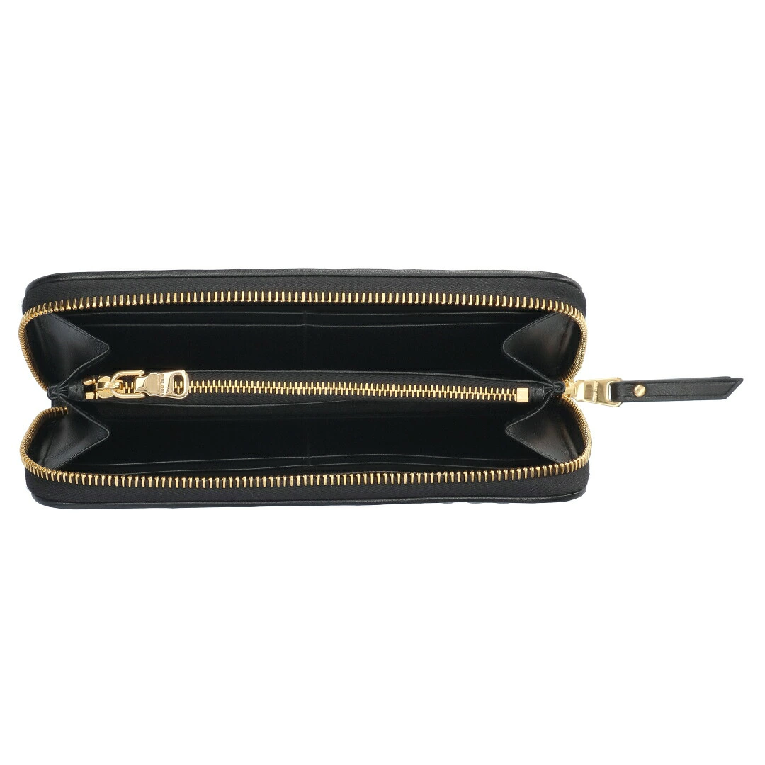 ミュウミュウ MIUMIU 長財布 ラウンド財布 MATELASSE マトラッセ マテラッセ 5ML506 AFPP F0002 NERO ラージ ナッパレザー ウォレット