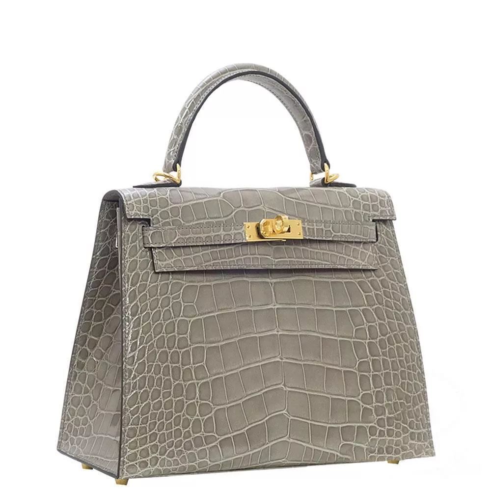 【HERMES】エルメス ケリー 25cm クロコダイル ゴールド金具-BRAND OFF