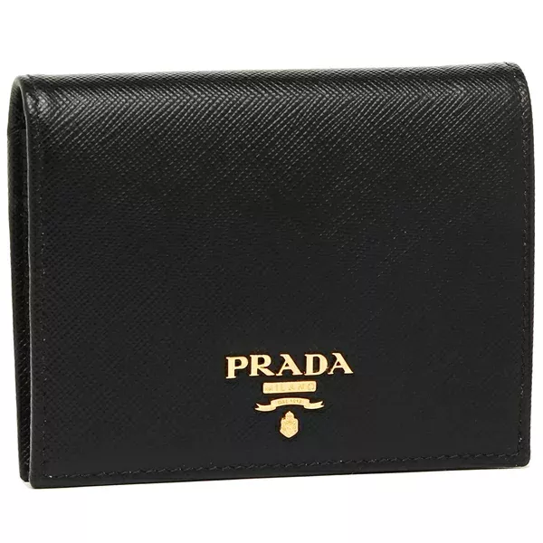 プラダ 二つ折り財布 サフィアーノ ミニ財布 レディース PRADA 1MV204 QWA 2DKY SAFFIANO METAL ORO-BRAND OFF