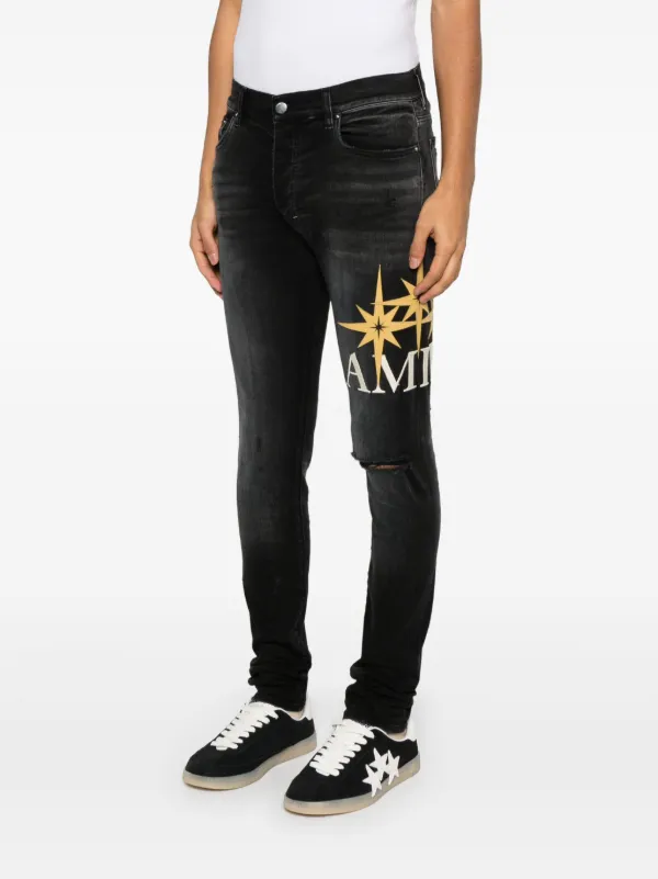 AMIRI Starburst 贴花牛仔裤| 黑色| FARFETCH CN