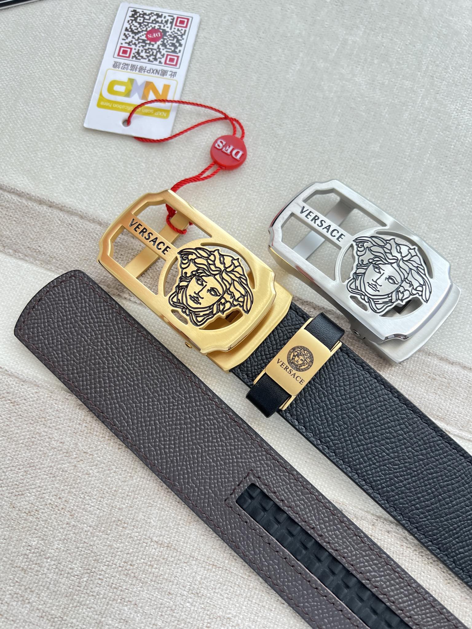 【VERSACE】(ヴェルサーチ) 3.5cmベルト メンズ-BRAND OFF