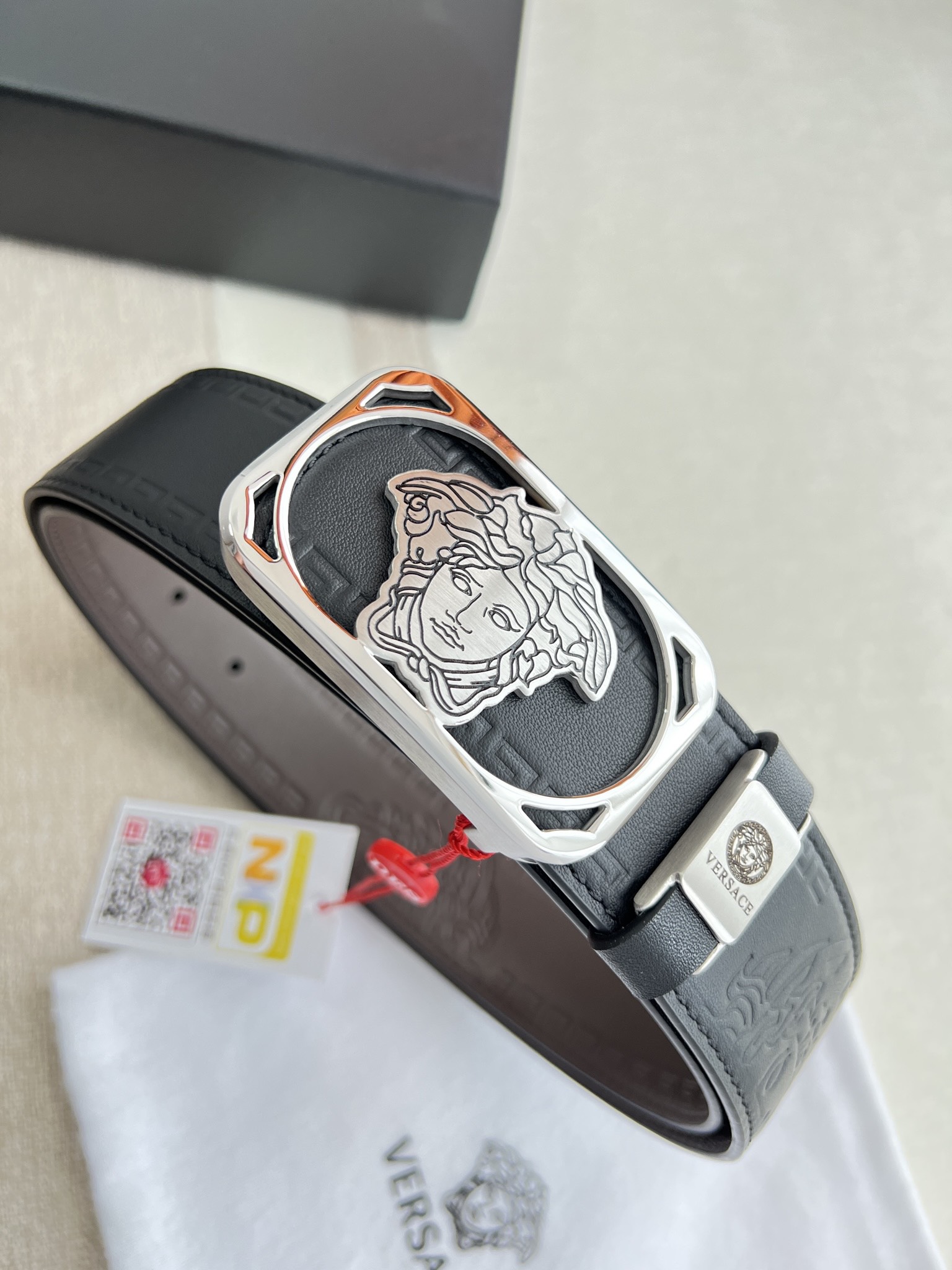 【VERSACE】(ヴェルサーチ) 3.8cmベルト メンズ-BRAND OFF