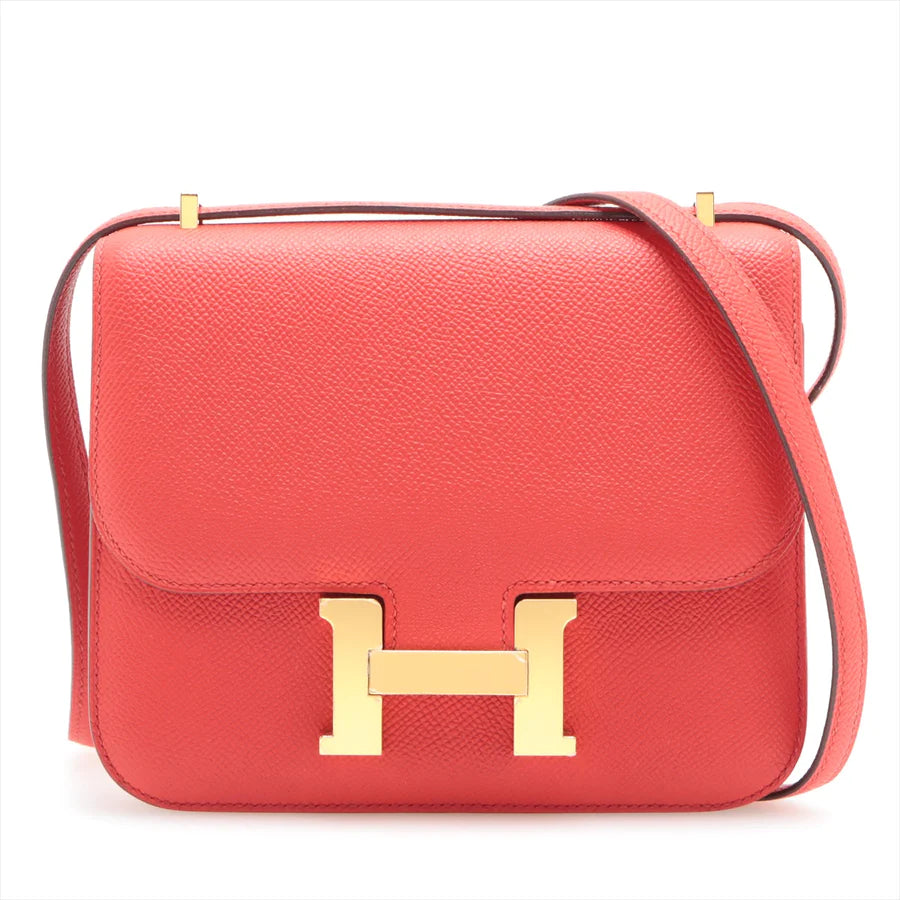 HERMES エルメス コンスタンス3 ミニ18 ヴォーエプソン ルージュクー ゴールド金具-BRAND OFF