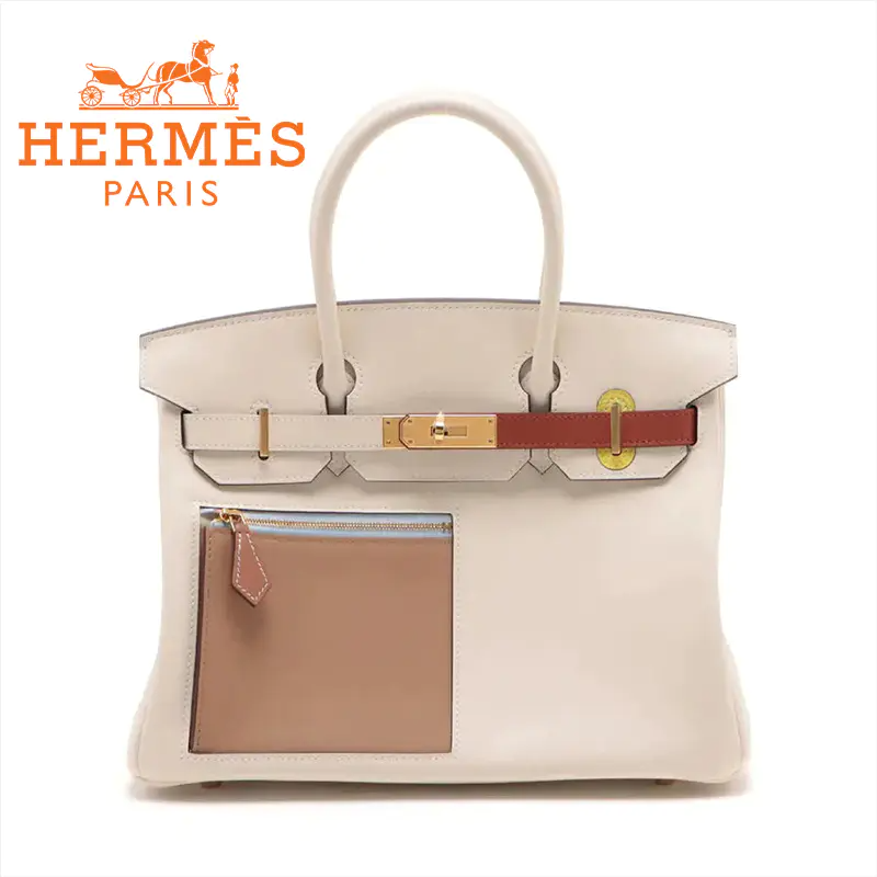 HERMES エルメス バーキン30 カラーマティック ヴォースイフト ナタ ゴールド金具-BRAND OFF