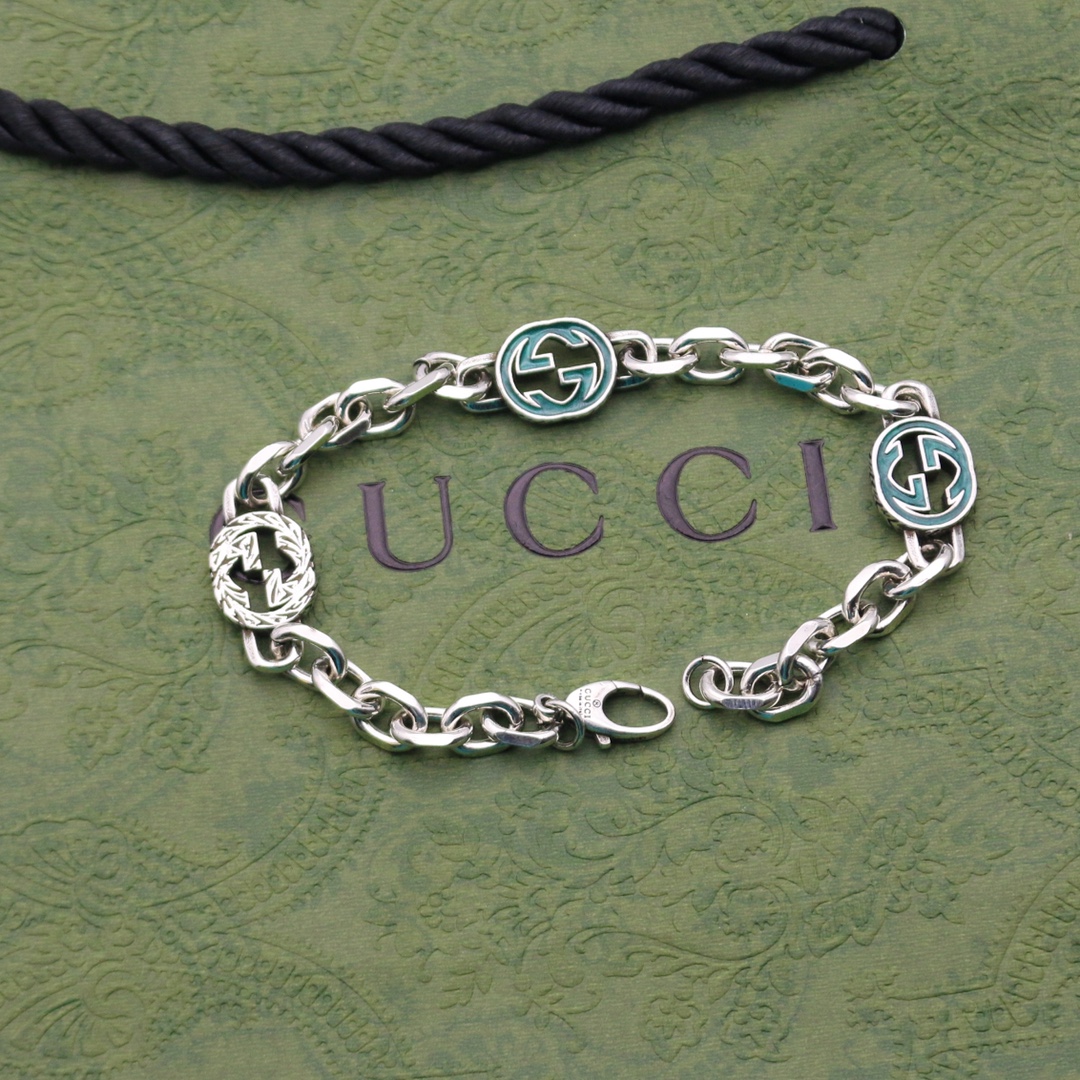 GUCCI エナメル インターロッキングG ブレスレット-BRAND OFF
