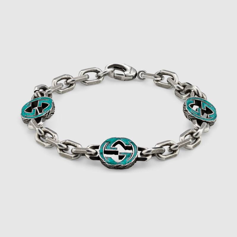 GUCCI エナメル インターロッキングG ブレスレット-BRAND OFF