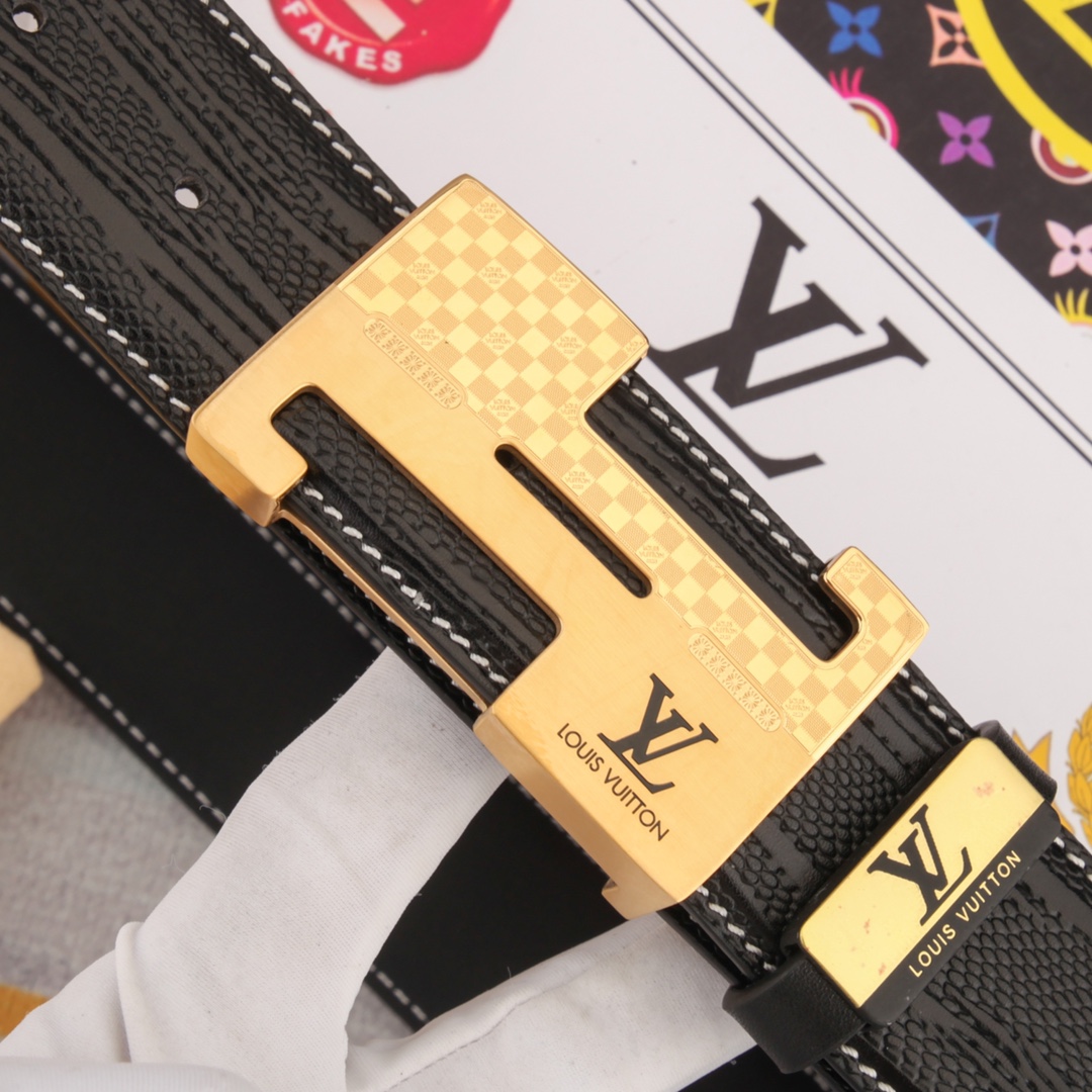 【 LOUIS VUITTON】(ルイヴィトン) 3.8cmベルト メンズ-BRAND OFF