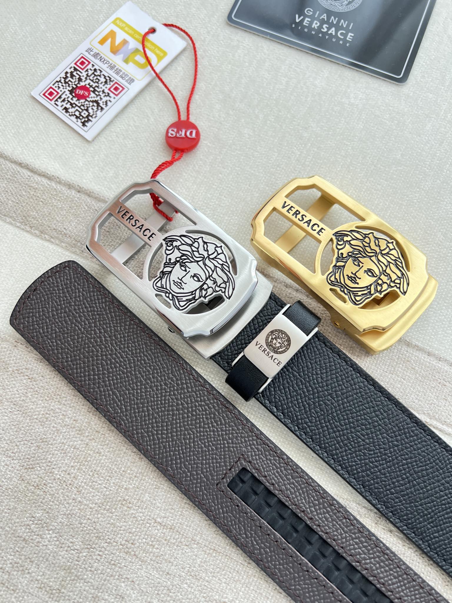【VERSACE】(ヴェルサーチ) 3.5cmベルト メンズ-BRAND OFF
