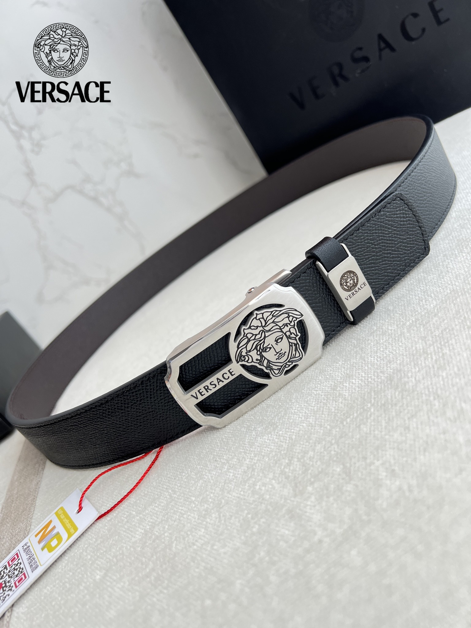 【VERSACE】(ヴェルサーチ) 3.5cmベルト メンズ-BRAND OFF