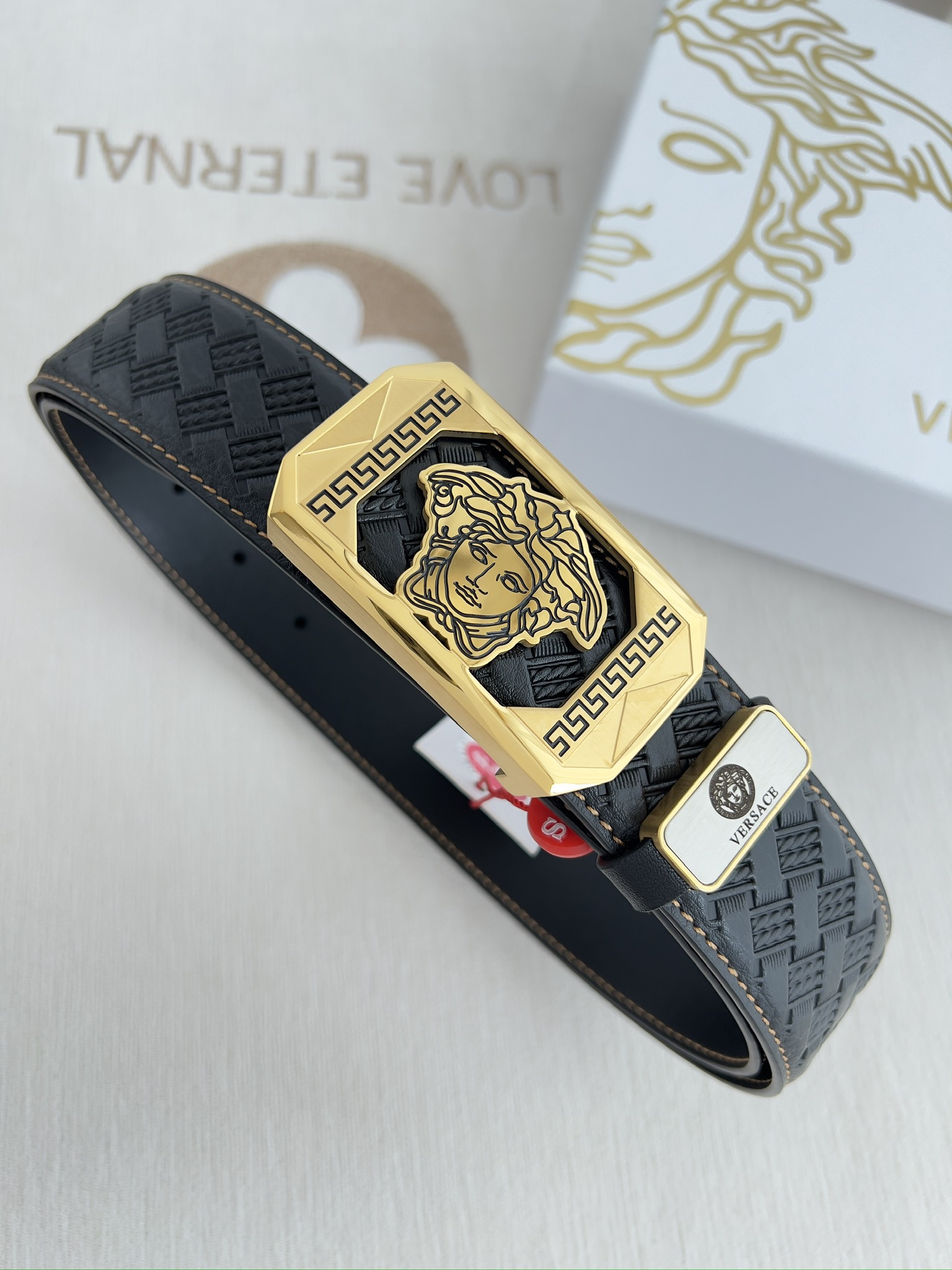 【VERSACE】(ヴェルサーチ) 3.8cmベルト メンズ-BRAND OFF