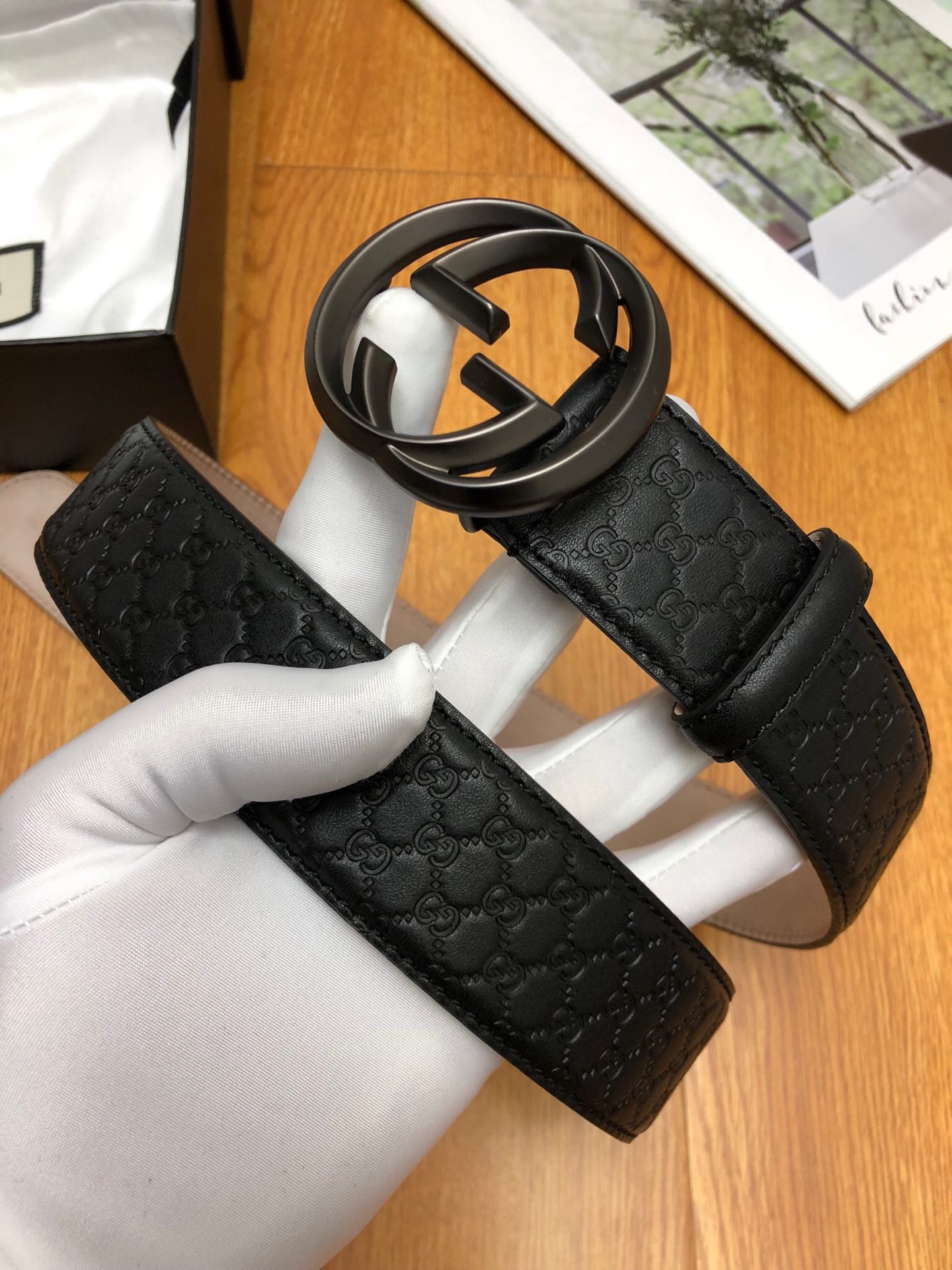【 GUCCI】(クッチ)  3.8cm   ベルト メンズ-BRAND OFF
