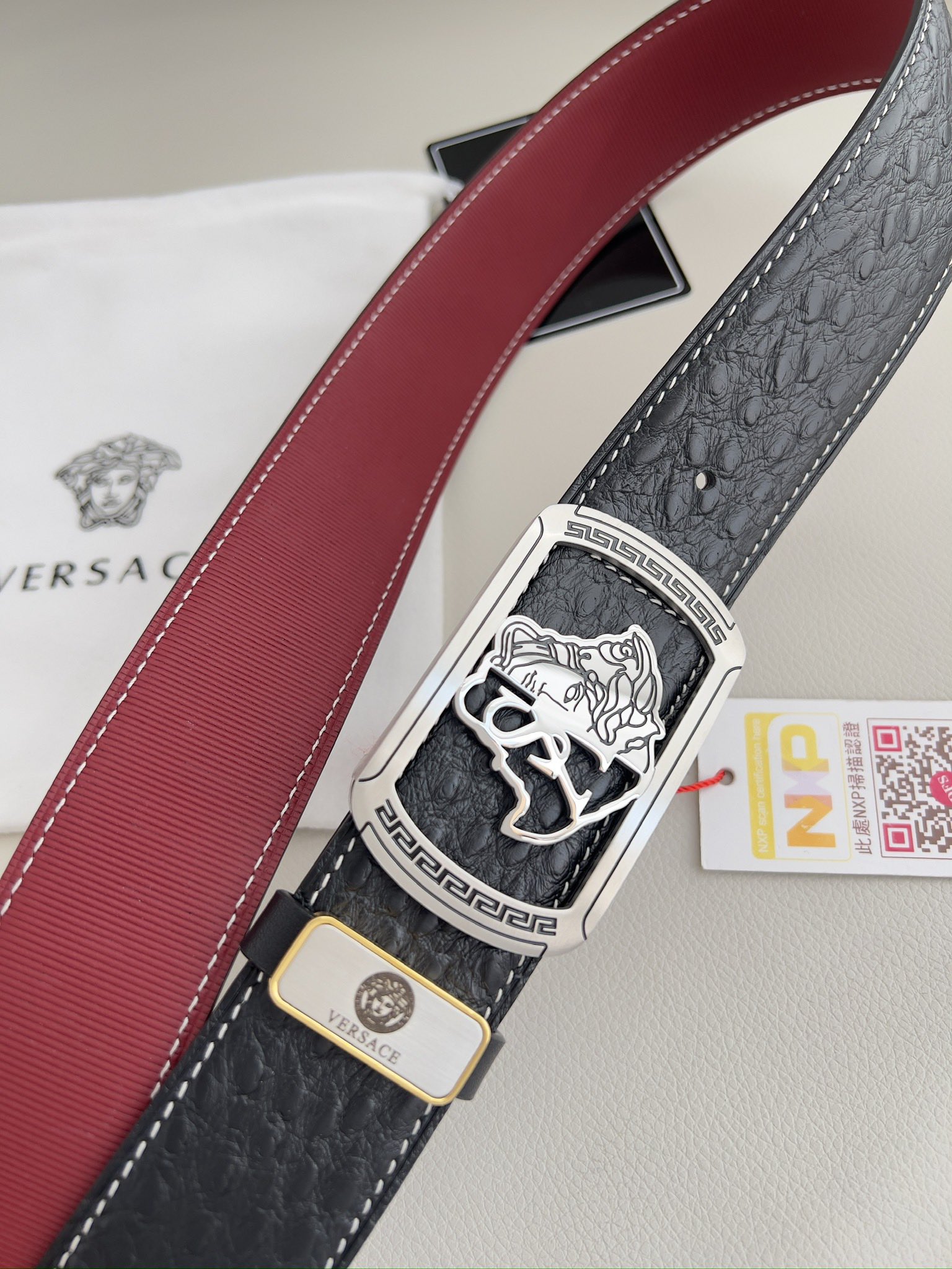 【VERSACE】(ヴェルサーチ) 3.8cmベルト メンズ-BRAND OFF