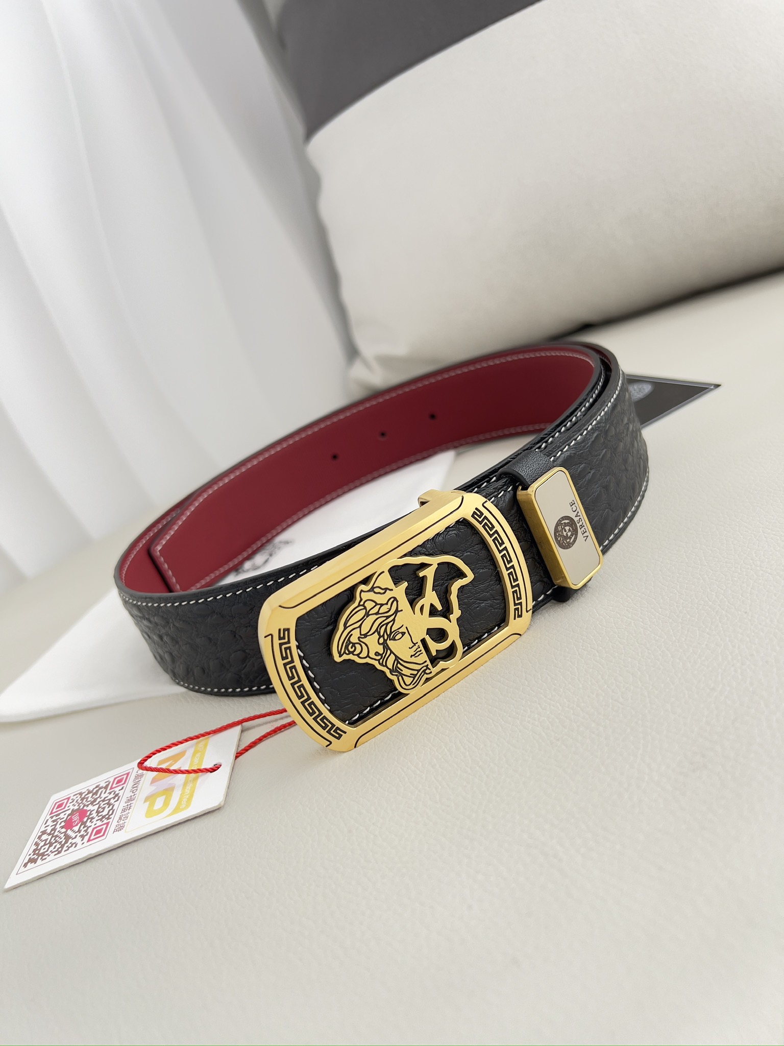 【VERSACE】(ヴェルサーチ) 3.8cmベルト メンズ-BRAND OFF