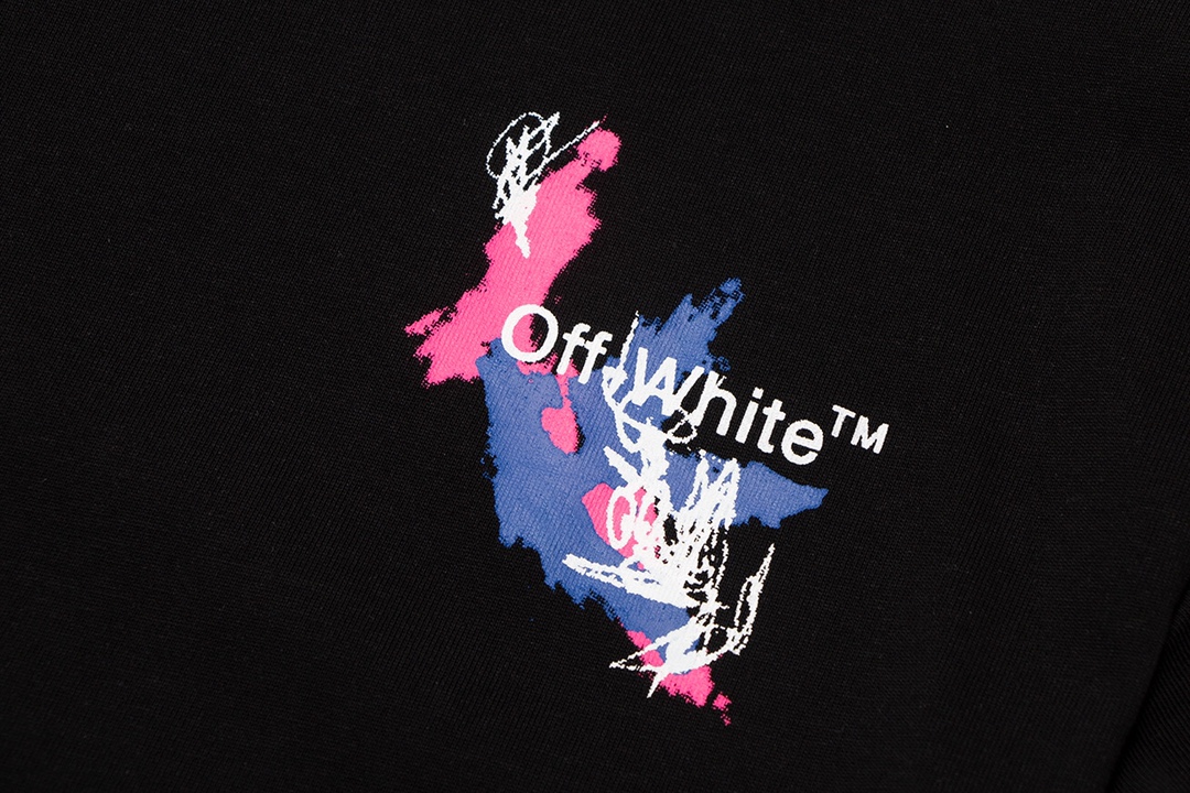 【2026】Off-White(オフホワイト)  半袖シャツ　Tシャツ 落書き矢じり　油絵 100％純綿生地　　快適　通気性が良い　シンプルの風格　かっこいい　白　黒　男女兼用-BRAND OFF