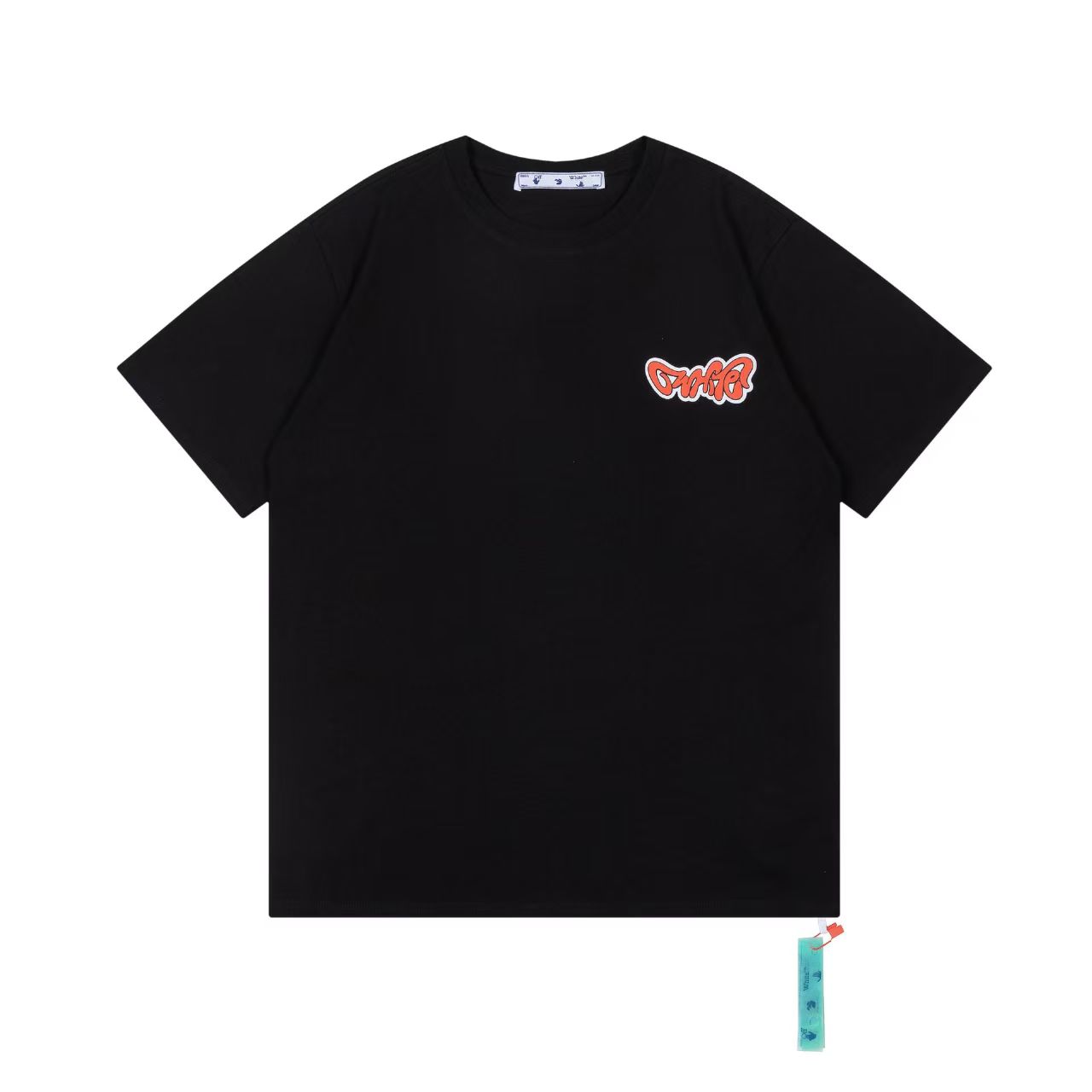 OFF-WHITE(オフホワイト) 2023　春夏新作　半袖シャツ　Tシャツ 矢じり　100％純綿生地　　快適　通気性が良い　シンプルの風格　かっこいい　黒　男女兼用