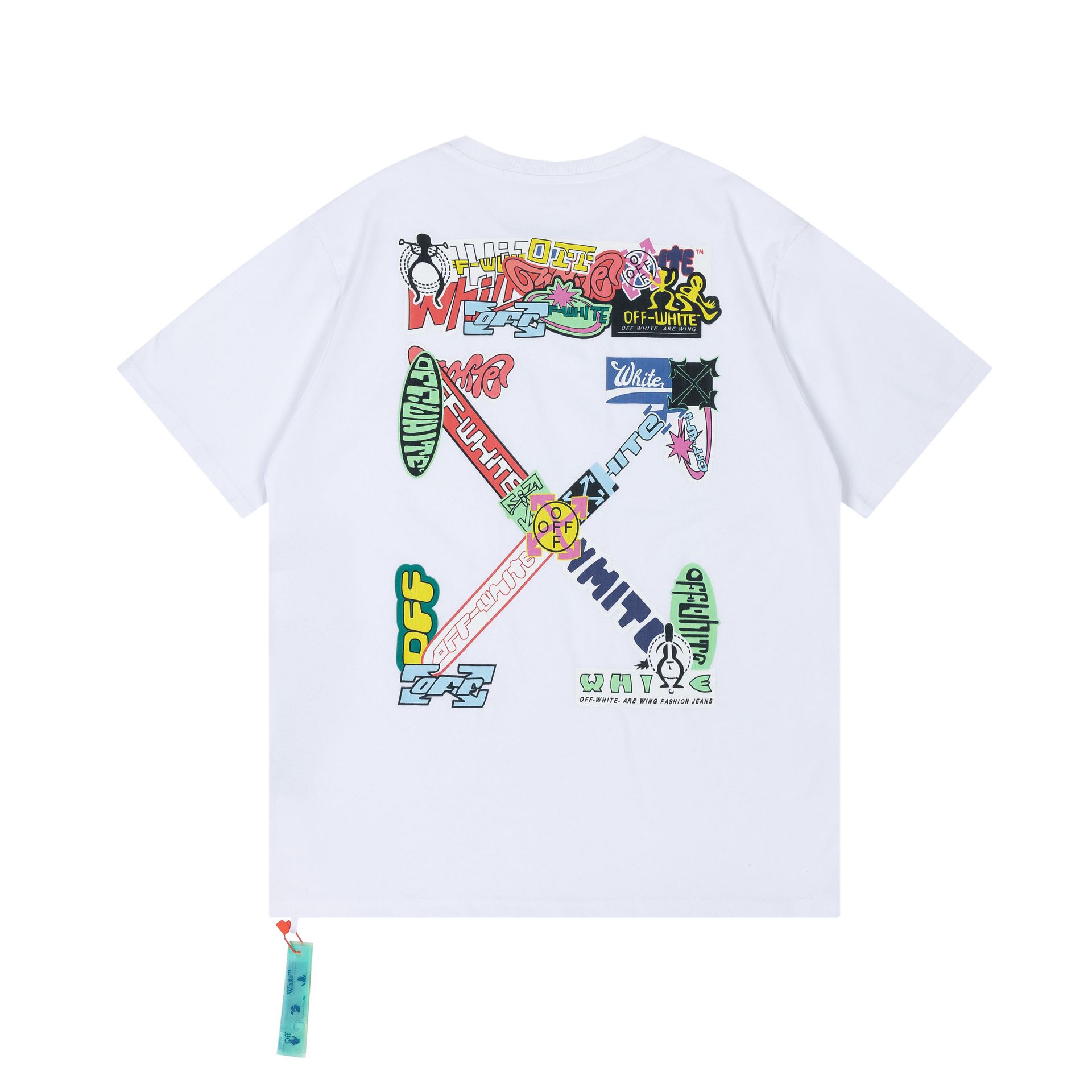 OFF-WHITE(オフホワイト) 2023　春夏新作　半袖シャツ　Tシャツ 矢じり　100％純綿生地　　快適　通気性が良い　シンプルの風格　かっこいい　黒　男女兼用